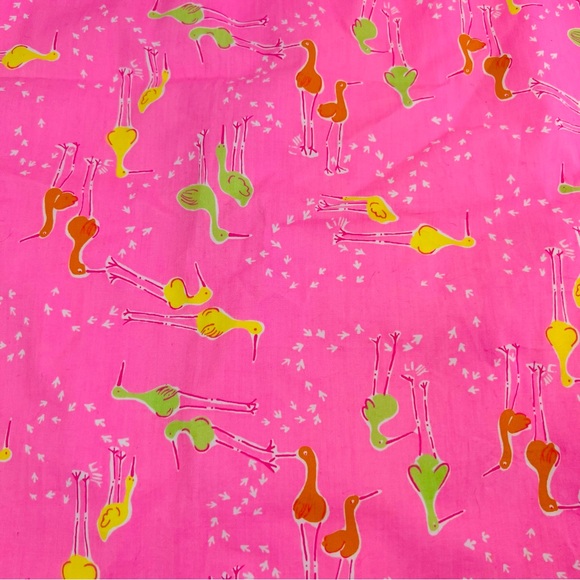 Lilly Pulitzer Pink Yellow Green Beachcomber Bird Print Rare Vintage Skirt - Picture 4 of 13